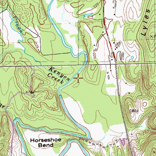Topographic Map of Kenyon Creek, GA