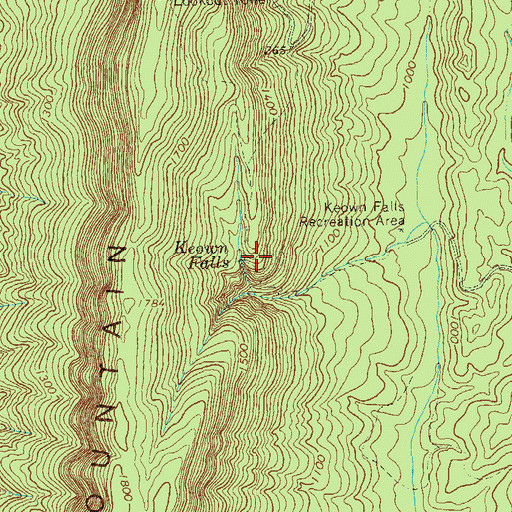 Topographic Map of Keown Falls, GA
