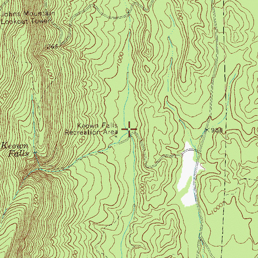 Topographic Map of Keown Falls Recreation Area, GA