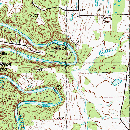 Topographic Map of Kettle Branch, GA