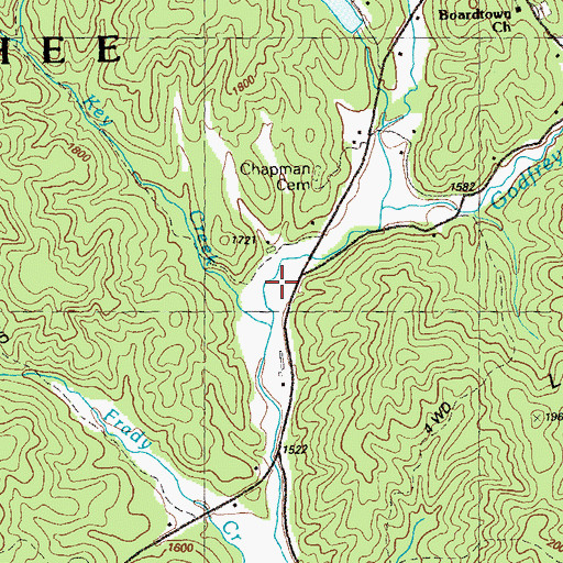 Topographic Map of Key Creek, GA