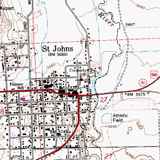 Topographic Map of Coronado Elementary School, AZ