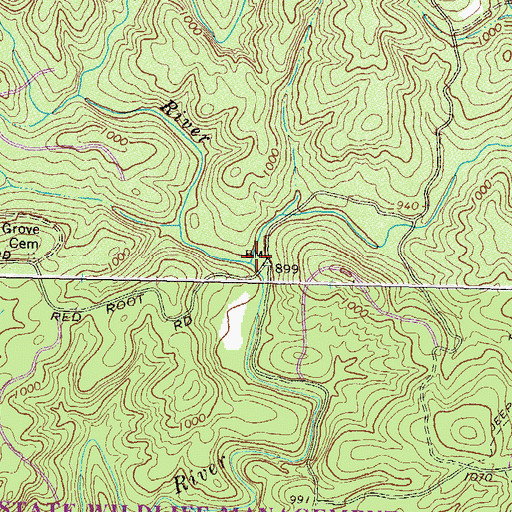 Topographic Map of Kimbell Creek, GA