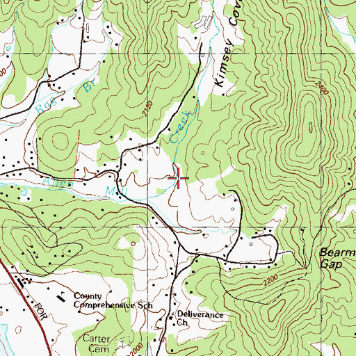 Topographic Map of Kimsey Cove, GA