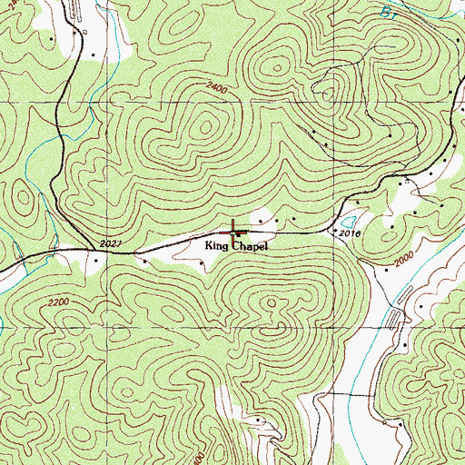 Topographic Map of King Chapel, GA
