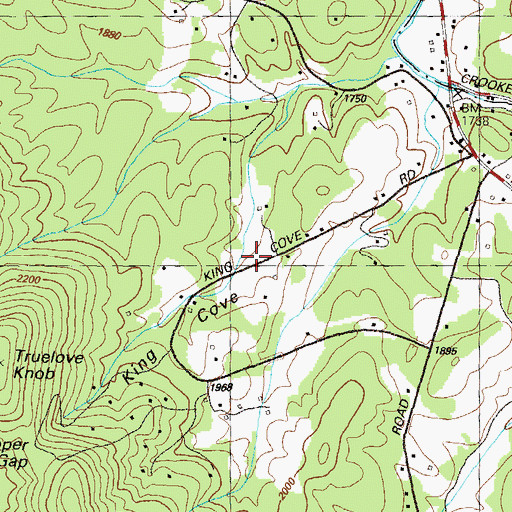 Topographic Map of King Cove, GA