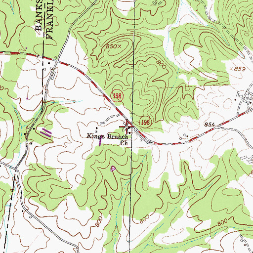 Topographic Map of Kings Branch Church, GA