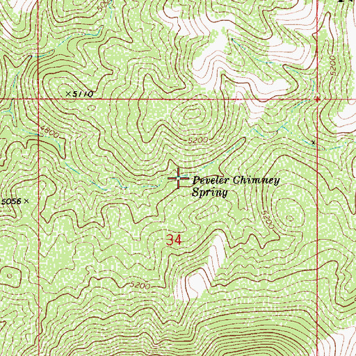 Topographic Map of Peveler Chimney Spring, AZ
