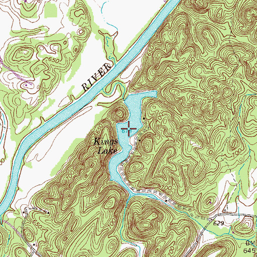 Topographic Map of Kings Lake, GA