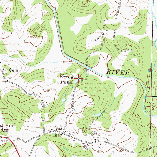 Topographic Map of Kirby Pond, GA