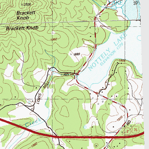 Topographic Map of Kiutuestia Creek, GA