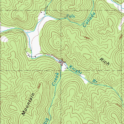 Topographic Map of Knight Branch, GA