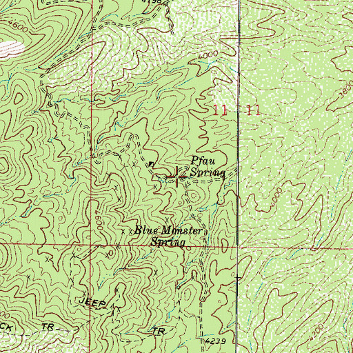 Topographic Map of Pfau Spring, AZ