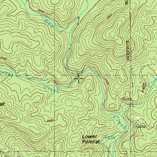 Topographic Map of Knight Creek, GA