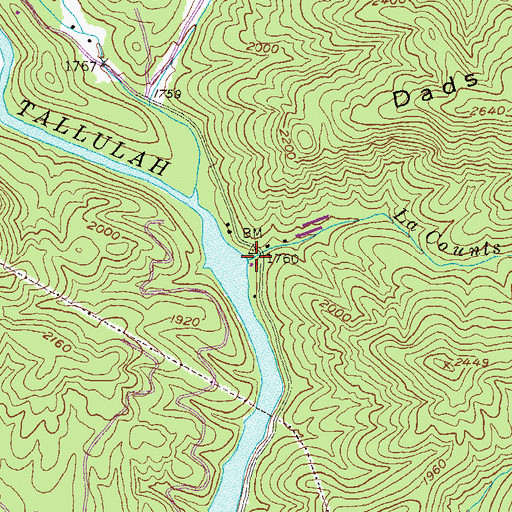 Topographic Map of La Counts Creek, GA