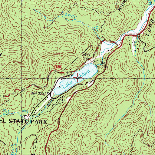 Topographic Map of Lake Trahlyta, GA