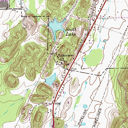 Topographic Map of Lakeview Church, GA