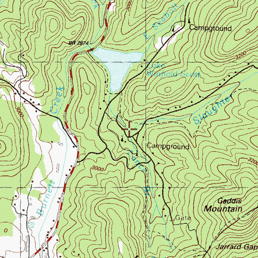 Topographic Map of Lance Branch, GA