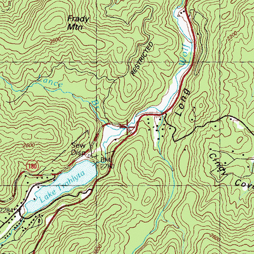 Topographic Map of Lance Branch, GA