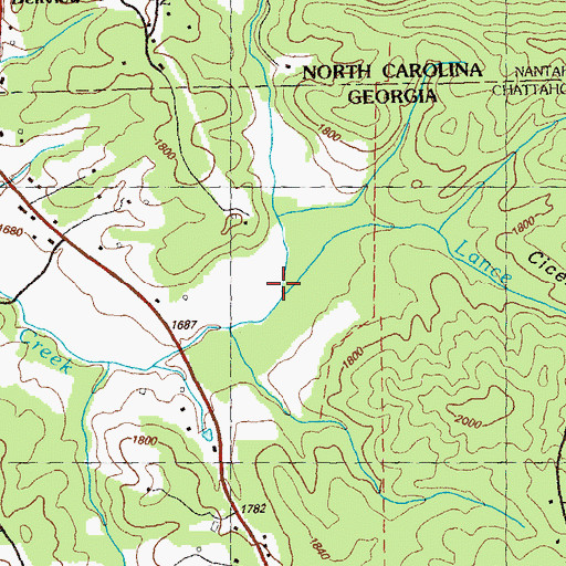 Topographic Map of Lance Branch, GA