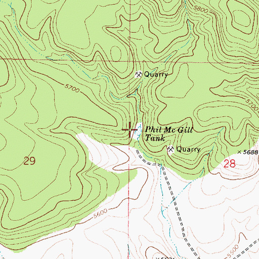 Topographic Map of Phil McGill Tank, AZ
