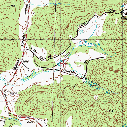 Topographic Map of Laughter Branch, GA