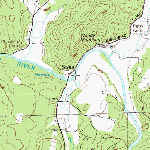 Topographic Map of Laurel Creek, GA