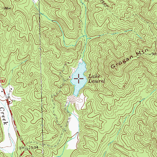 Topographic Map of Lake Laurel, GA