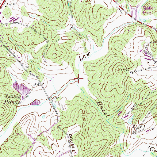Topographic Map of Law Creek, GA