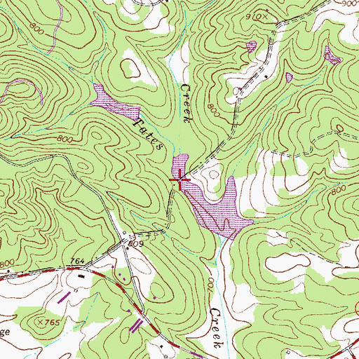 Topographic Map of Lawson Creek, GA