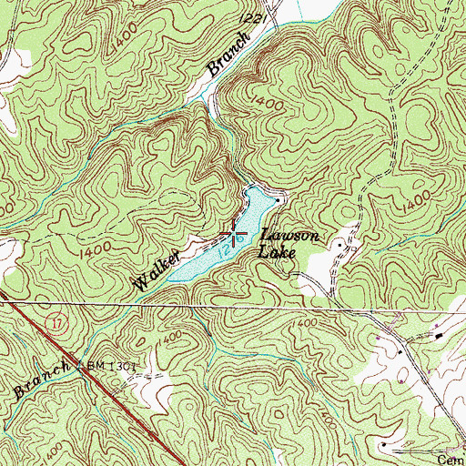 Topographic Map of Lawson Lake, GA