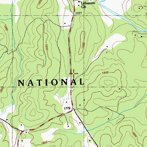 Topographic Map of Lebanon School, GA