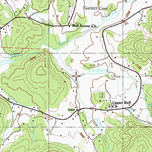 Topographic Map of Ledford Branch, GA