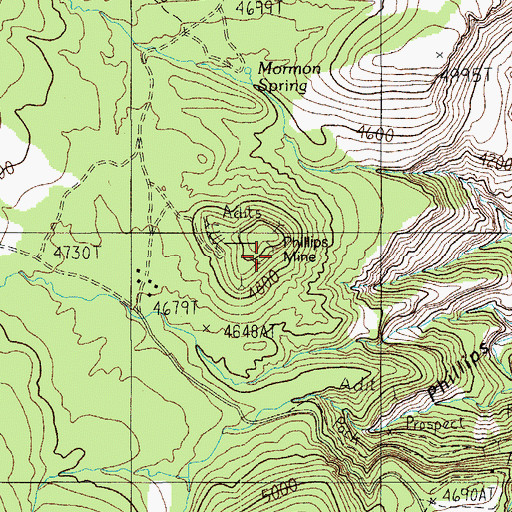 Topographic Map of Phillips Mine, AZ