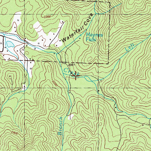 Topographic Map of Left Prong Brasstown Creek, GA