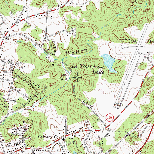 Topographic Map of Leo Park, GA