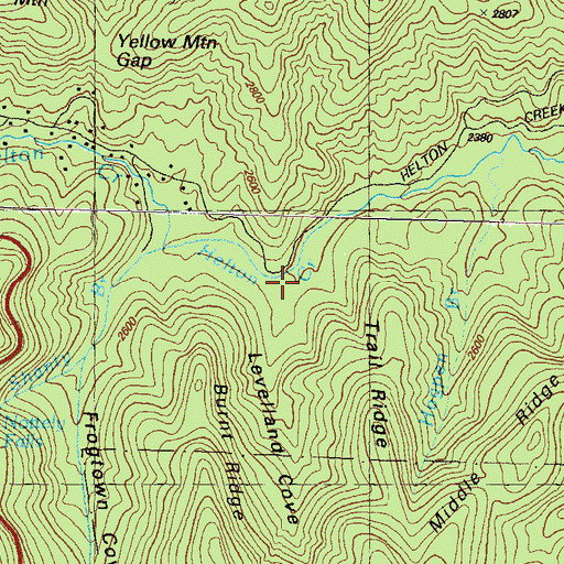 Topographic Map of Levelland Cove, GA