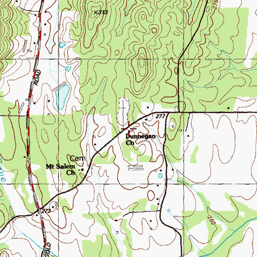 Topographic Map of Liberty Church, GA