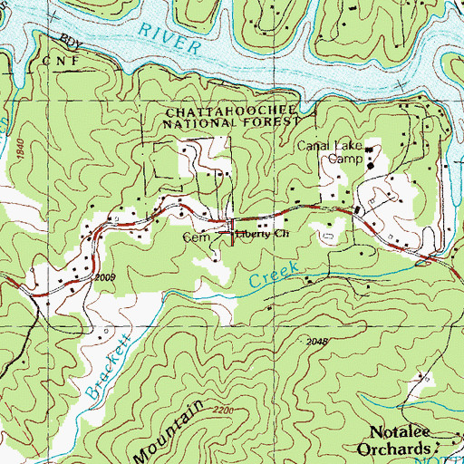 Topographic Map of Liberty Church, GA