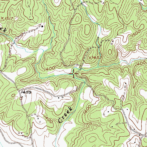 Topographic Map of Liberty Creek, GA