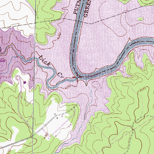 Topographic Map of Lick Creek, GA
