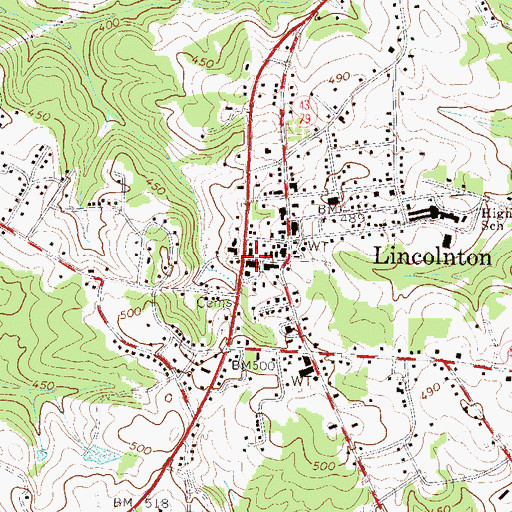 Topographic Map of Lincolnton, GA