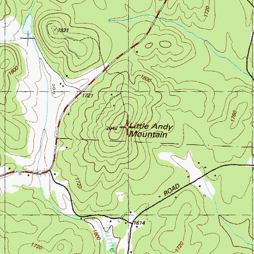 Topographic Map of Little Andy Mountain, GA