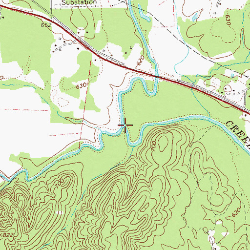 Topographic Map of Little Armuchee Creek, GA