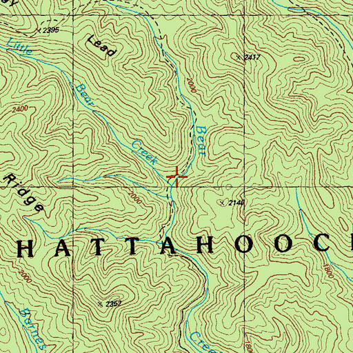 Topographic Map of Little Bear Creek, GA