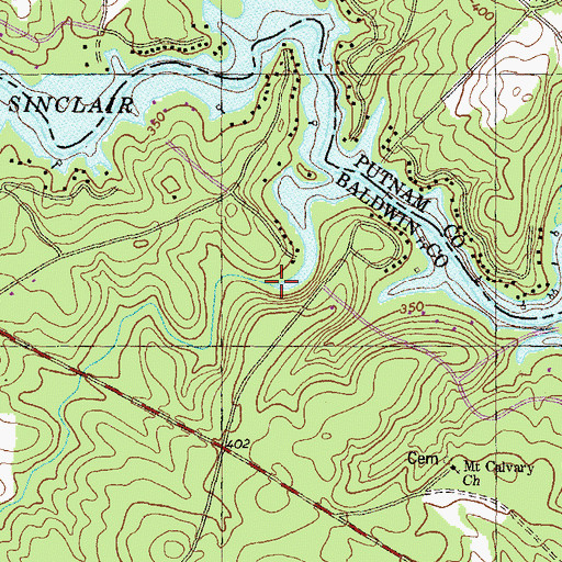 Topographic Map of Little Cedar Creek, GA