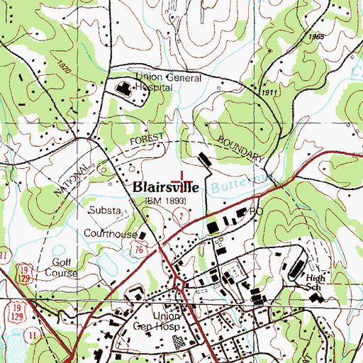 Topographic Map of Little Creek, GA