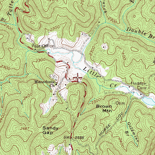 Topographic Map of Little Creek, GA