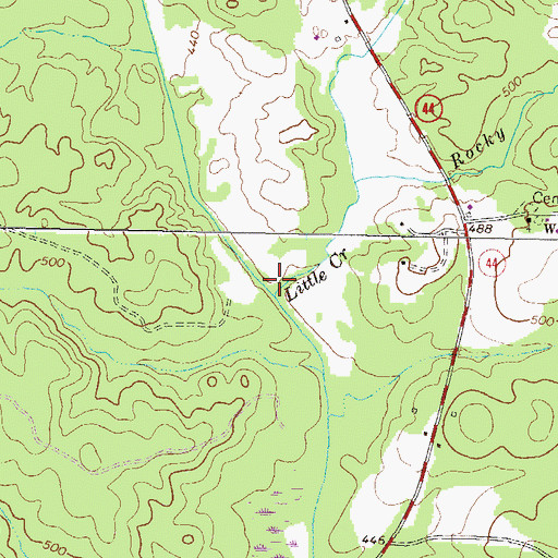 Topographic Map of Little Creek, GA