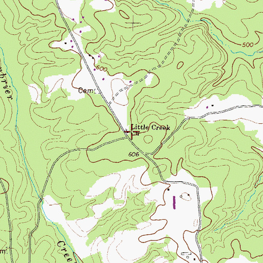 Topographic Map of Little Creek Church, GA